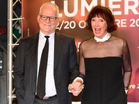 Portrait of Thierry Fremaux and Sabine Azema at the opening night of the Lumiere festival in Lyon, France, on October 12, 2024. (