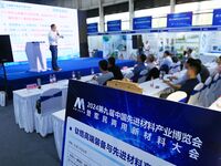 People attend a seminar on new materials at the 9th China Advanced Materials Industry Expo in Qingdao, China, on October 12, 2024. (