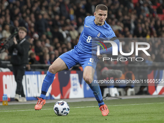 Christos Tzolis of Greece is in action during the football game between England and Greece for the UEFA Nations League 2024/25 League B Grou...