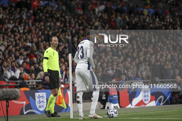 Noni Madueke of England participates in the football game between England and Greece for the UEFA Nations League 2024/25 League B Group B2 m...