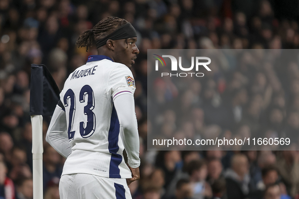 Noni Madueke of England participates in the football game between England and Greece for the UEFA Nations League 2024/25 League B Group B2 m...