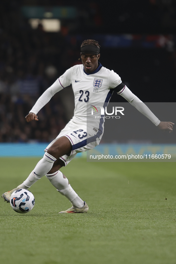 Noni Madueke of England plays during the football game between England and Greece for the UEFA Nations League 2024/25 League B Group B2 matc...