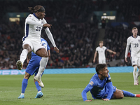 Noni Madueke of England plays during the football game between England and Greece for the UEFA Nations League 2024/25 League B Group B2 matc...