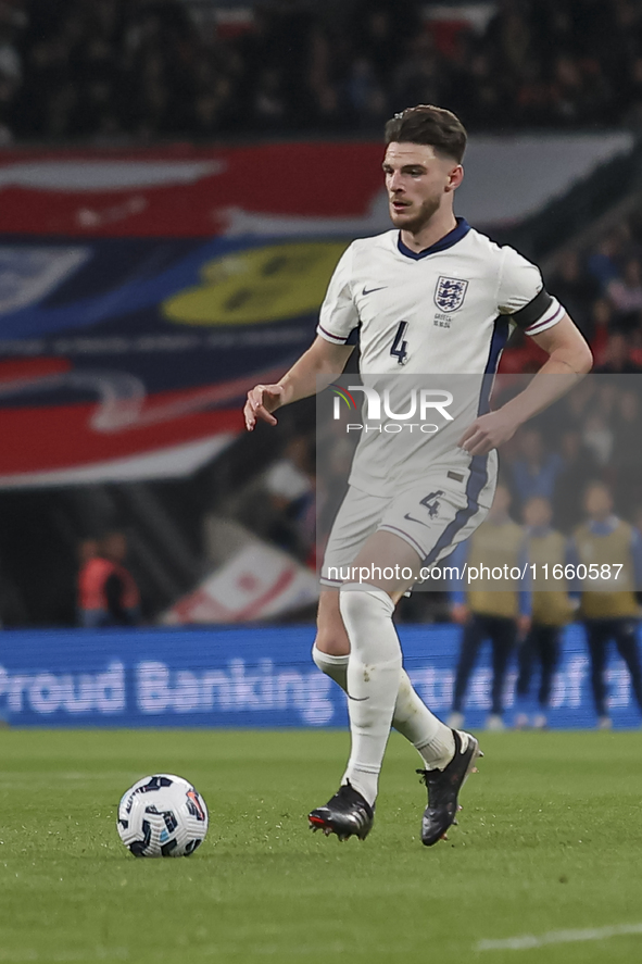 Declan Rice of England plays during the football game between England and Greece for the UEFA Nations League 2024/25 League B Group B2 match...