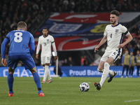 Declan Rice of England plays during the football game between England and Greece for the UEFA Nations League 2024/25 League B Group B2 match...