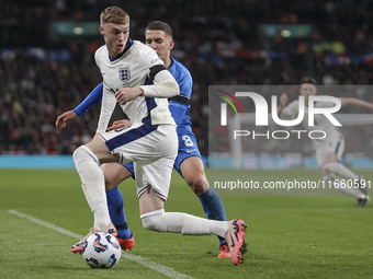 Cole Palmer of England and Christos Tzolis of Greece play during the football game between England and Greece for the UEFA Nations League 20...