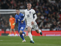 Phil Foden of England participates in the football game between England and Greece for the UEFA Nations League 2024/25 League B Group B2 mat...