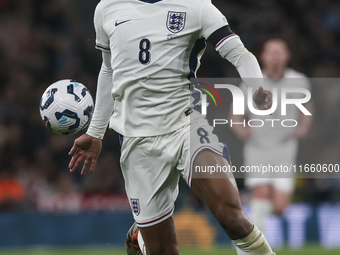 Jude Bellingham of England plays with the ball during the football game between England and Greece for the UEFA Nations League 2024/25 Leagu...