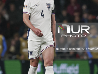 Declan Rice of England participates in the football game between England and Greece for the UEFA Nations League 2024/25 League B Group B2 ma...