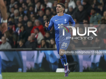 Petros Mantalos of Greece participates in the football game between England and Greece for the UEFA Nations League 2024/25 League B Group B2...