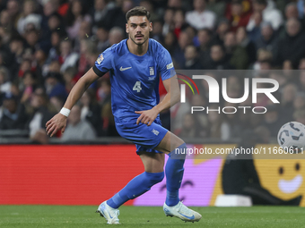 Ntinos Mavropanos of Greece participates in the football game between England and Greece for the UEFA Nations League 2024/25 League B Group...