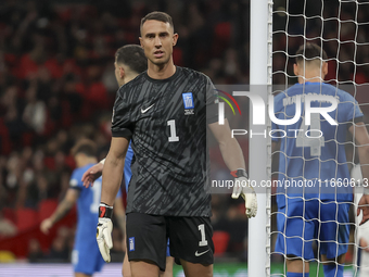 Goalkeeper Odysseas Vlachodimos of Greece participates in the football game between England and Greece for the UEFA Nations League 2024/25 L...