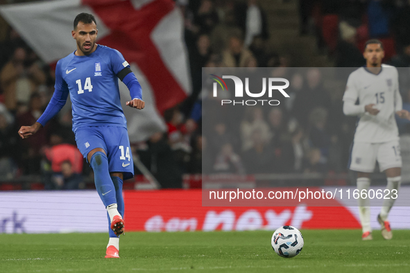 Vangelis Pavlidis of Greece participates in the football game between England and Greece for the UEFA Nations League 2024/25 League B Group...