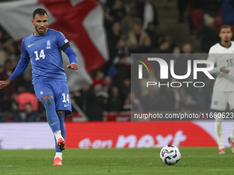 Vangelis Pavlidis of Greece participates in the football game between England and Greece for the UEFA Nations League 2024/25 League B Group...