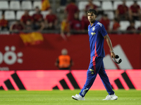 Lamine Yamal right winger of Spain and FC Barcelona  prior the UEFA Nations League 2024/25 League A Group A4 match between Spain and Denmark...