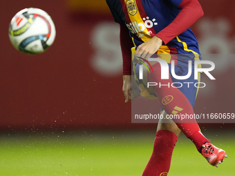 Alvaro Morata centre-forward of Spain and AC Milan during the warm-up before the UEFA Nations League 2024/25 League A Group A4 match between...