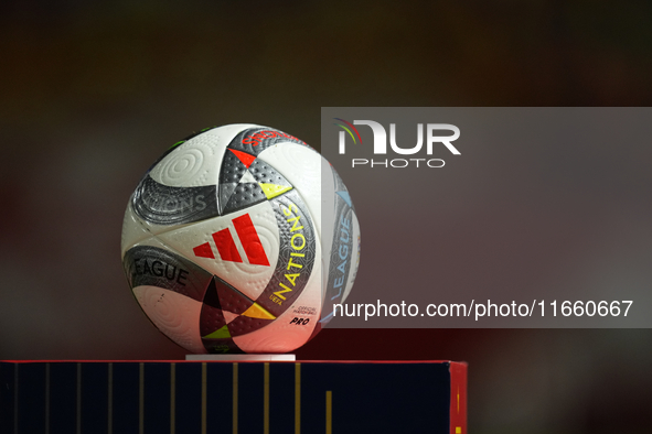 Match ball during the UEFA Nations League 2024/25 League A Group A4 match between Spain and Denmark at Nueva Condomina on October 12, 2024 i...