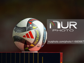 Match ball during the UEFA Nations League 2024/25 League A Group A4 match between Spain and Denmark at Nueva Condomina on October 12, 2024 i...