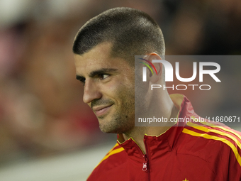 Alvaro Morata centre-forward of Spain and AC Milan during the UEFA Nations League 2024/25 League A Group A4 match between Spain and Denmark...