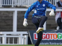 Adam Smith warms up during the FA Cup Fourth Qualifying Round match between Hartlepool United and Brackley Town at Victoria Park in Hartlepo...