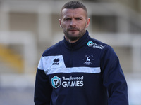 Hartlepool United assistant manager Carl Dickinson is present during the FA Cup Fourth Qualifying Round match between Hartlepool United and...