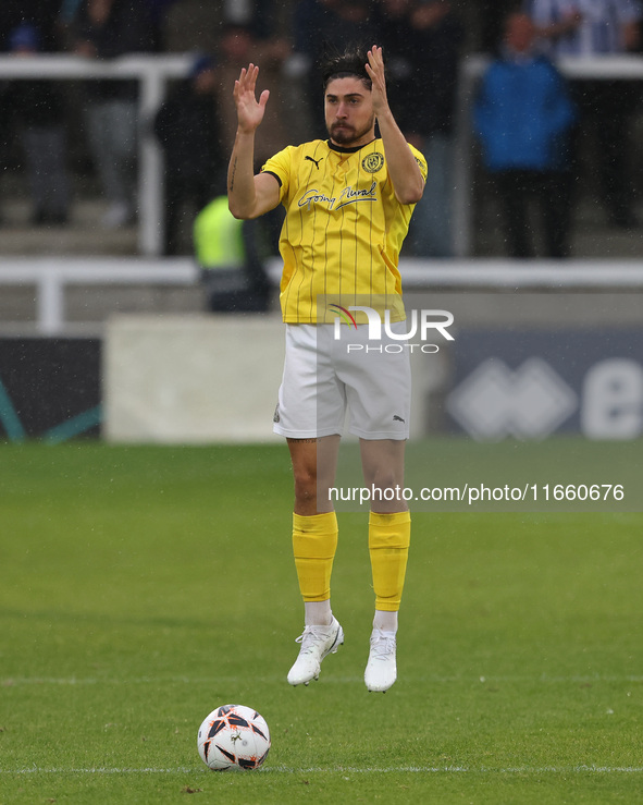 Scott Pollock of Brackley Town participates in the FA Cup Fourth Qualifying Round match between Hartlepool United and Brackley Town at Victo...