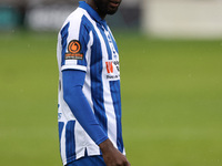 Mani Dieseruvwe of Hartlepool United participates in the FA Cup Fourth Qualifying Round match between Hartlepool United and Brackley Town at...