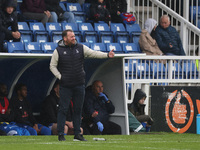 Hartlepool manager Darren Sarll is present during the FA Cup Fourth Qualifying Round match between Hartlepool United and Brackley Town at Vi...