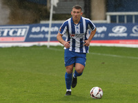 David Ferguson of Hartlepool United participates in the FA Cup Fourth Qualifying Round match between Hartlepool United and Brackley Town at...