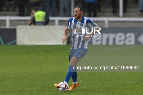 Tom Parkes of Hartlepool United participates in the FA Cup Fourth Qualifying Round match between Hartlepool United and Brackley Town at Vict...