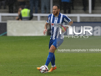 Tom Parkes of Hartlepool United participates in the FA Cup Fourth Qualifying Round match between Hartlepool United and Brackley Town at Vict...