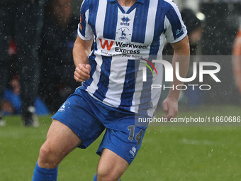 Nathan Sheron of Hartlepool United is in action during the FA Cup Fourth Qualifying Round match between Hartlepool United and Brackley Town...