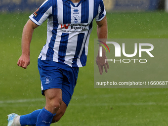 Greg Sloggett of Hartlepool United participates in the FA Cup Fourth Qualifying Round match between Hartlepool United and Brackley Town at V...