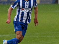 Greg Sloggett of Hartlepool United participates in the FA Cup Fourth Qualifying Round match between Hartlepool United and Brackley Town at V...