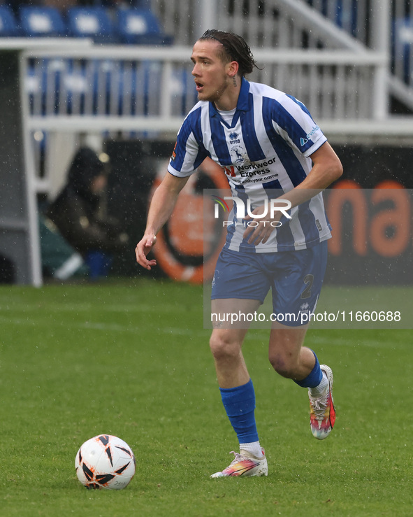 Daniel Dodds of Hartlepool United participates in the FA Cup Fourth Qualifying Round match between Hartlepool United and Brackley Town at Vi...