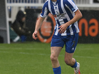 Daniel Dodds of Hartlepool United participates in the FA Cup Fourth Qualifying Round match between Hartlepool United and Brackley Town at Vi...