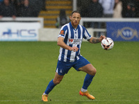 Tom Parkes of Hartlepool United participates in the FA Cup Fourth Qualifying Round match between Hartlepool United and Brackley Town at Vict...