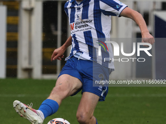 Daniel Dodds of Hartlepool United participates in the FA Cup Fourth Qualifying Round match between Hartlepool United and Brackley Town at Vi...