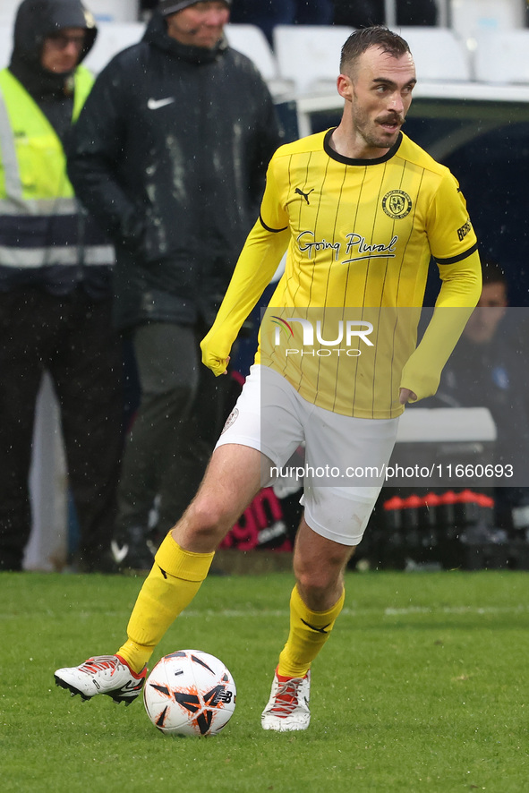 Shane Byrne of Brackley Town participates in the FA Cup Fourth Qualifying Round match between Hartlepool United and Brackley Town at Victori...