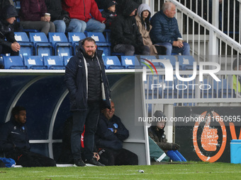 Hartlepool manager Darren Sarll is present during the FA Cup Fourth Qualifying Round match between Hartlepool United and Brackley Town at Vi...