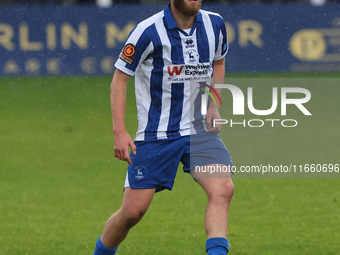 Anthony Mancini of Hartlepool United participates in the FA Cup Fourth Qualifying Round match between Hartlepool United and Brackley Town at...