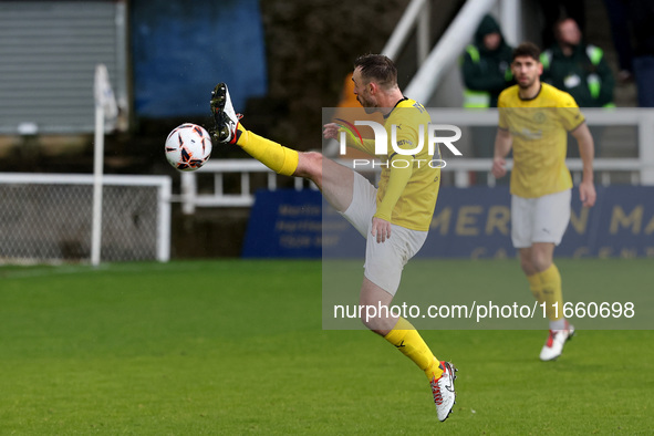 Shane Byrne of Brackley Town participates in the FA Cup Fourth Qualifying Round match between Hartlepool United and Brackley Town at Victori...