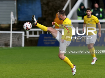 Shane Byrne of Brackley Town participates in the FA Cup Fourth Qualifying Round match between Hartlepool United and Brackley Town at Victori...