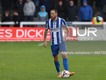 Tom Parkes of Hartlepool United participates in the FA Cup Fourth Qualifying Round match between Hartlepool United and Brackley Town at Vict...