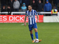 Tom Parkes of Hartlepool United participates in the FA Cup Fourth Qualifying Round match between Hartlepool United and Brackley Town at Vict...