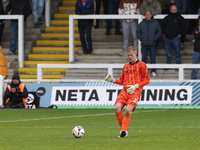 Brad Young of Hartlepool United participates in the FA Cup Fourth Qualifying Round match between Hartlepool United and Brackley Town at Vict...