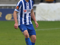 Luke Waterfall of Hartlepool United participates in the FA Cup Fourth Qualifying Round match between Hartlepool United and Brackley Town at...