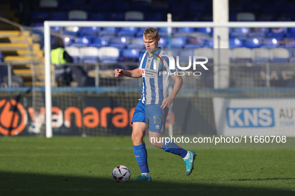 Billy Sass-Davies of Hartlepool United plays during the FA Cup Fourth Qualifying Round match between Hartlepool United and Brackley Town at...