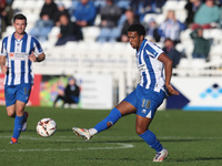 Roshaun Mathurin of Hartlepool United participates in the FA Cup Fourth Qualifying Round match between Hartlepool United and Brackley Town a...