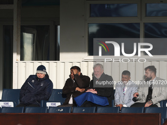 Hartlepool United's Chairman Raj Singh (second from left) stands with former Manchester United player Gary Pallister (center) during the FA...